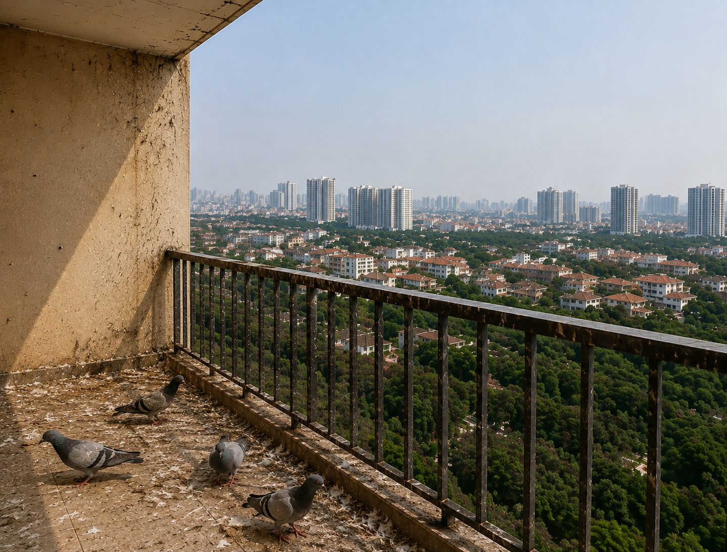 Balcony before invisible grill installation